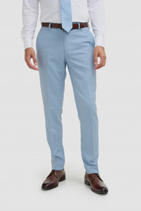 Malibu - Men's Sky Blue Textured 3 Piece Suit