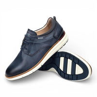 Manacor - Men's Blue Leather Lace-Up Sneakers