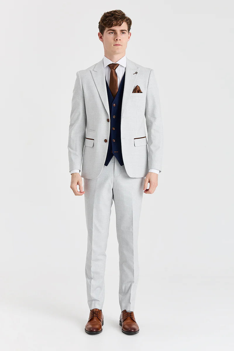 Mark Stone Suit with Constrasting Mayfair Navy Waistcoat