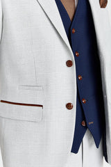 Mark Stone Suit with Constrasting Mayfair Navy Waistcoat