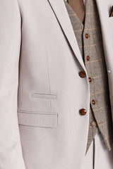 Mayfair Stone Textured Suit With Harris Brown Tweed Waistcoat