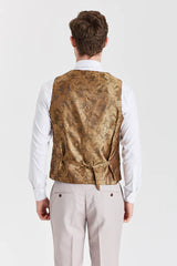 Mayfair Stone Textured Suit With Harris Brown Tweed Waistcoat