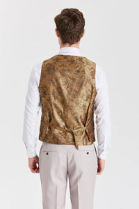 Mayfair Stone Textured Suit With Harris Brown Tweed Waistcoat