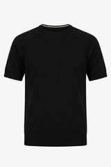 Men’s Black Classic Knitted TShirt Short Sleeve Crew Neck