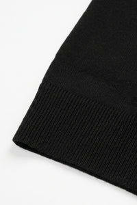 Men’s Black Knitted Polo Shirt Zip Neck Soft Blend Short Sleeve Top