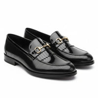 Men’s Black Patent PU Slip On Loafers