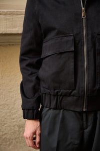 Men’s Black Utility Bomber Lightweight Padded Zip Jacket