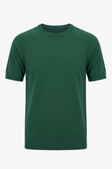 Men’s Green Classic Knitted TShirt Short Sleeve Crew Neck
