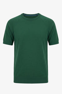 Men’s Green Classic Knitted TShirt Short Sleeve Crew Neck