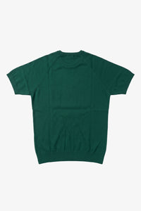 Men’s Green Classic Knitted TShirt Short Sleeve Crew Neck