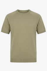 Men’s Khaki Classic Knitted TShirt Short Sleeve Crew Neck