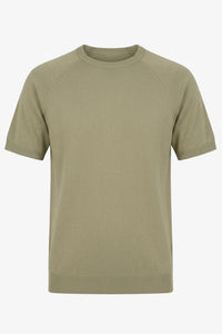 Men’s Khaki Classic Knitted TShirt Short Sleeve Crew Neck