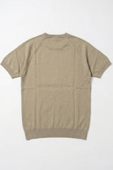 Men’s Khaki Classic Knitted TShirt Short Sleeve Crew Neck