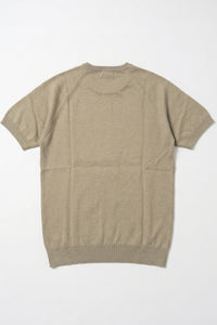Men’s Khaki Classic Knitted TShirt Short Sleeve Crew Neck