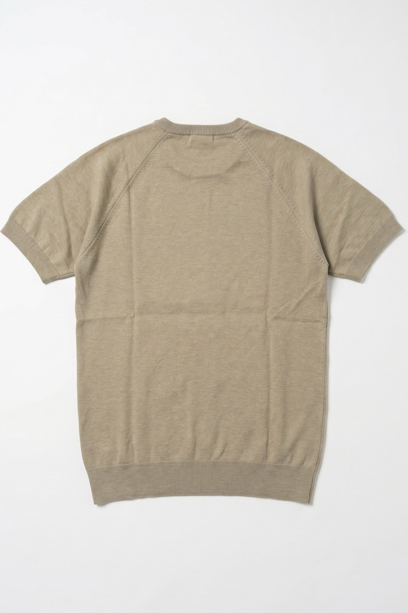 Men’s Khaki Classic Knitted TShirt Short Sleeve Crew Neck