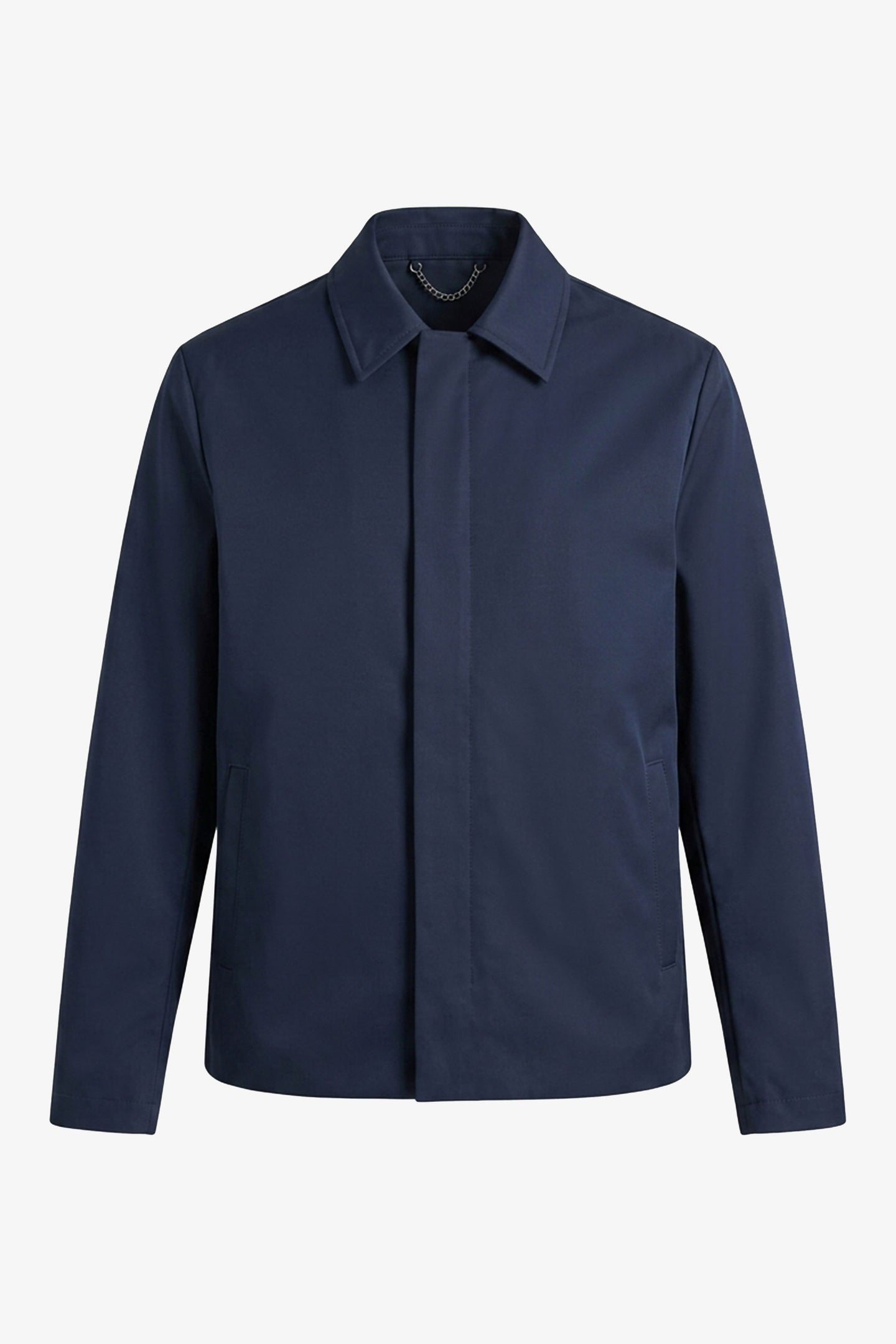 Men’s Navy Collared Waterproof Harrington Jacket