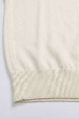 Men’s Cream Off White Knitted T Shirt Regular Fit Crew Neck Short Sleeve Top