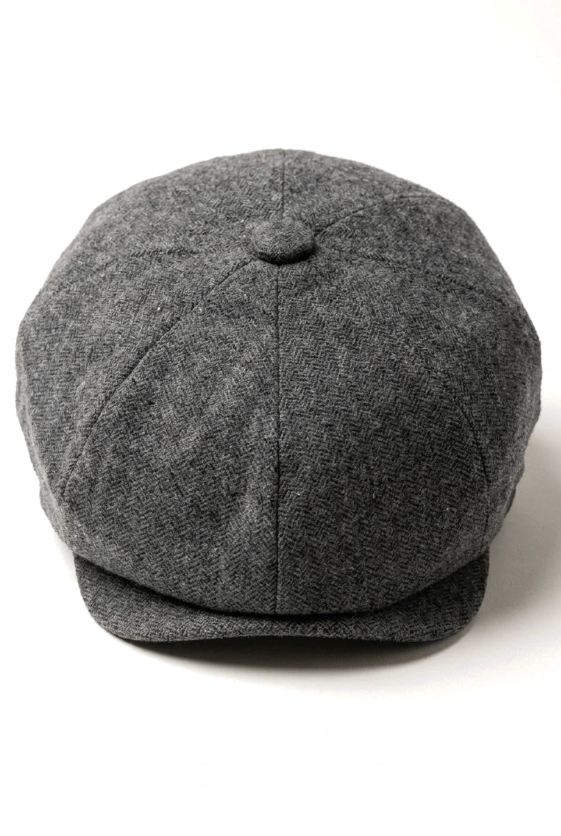 Mens 8 Panel Newsboy Cap - Cavani Martez - Dark Grey