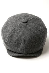 Mens 8 Panel Newsboy Cap - Cavani Martez - Dark Grey