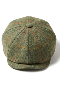 Men's 8 Panel Razor Hat Tweed Blinders Newsboy Green Check Flat Cap
