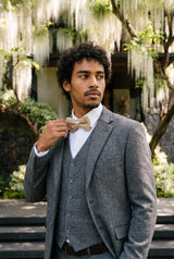 Men’s Beige Knitted Bow Tie