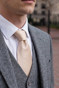 Men’s Beige Patterned Tie