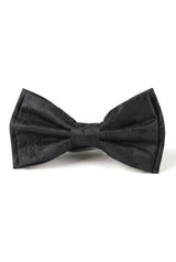 Men's Black Bow Tie Pocket Square Cuff Links Gift Set