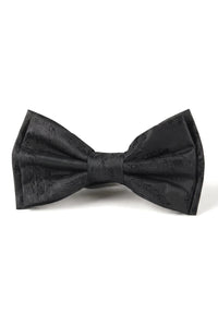 Men's Black Bow Tie Pocket Square Cuff Links Gift Set