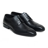 Men's Black Leather Classic Formal Lace-Up Brogue Shoes
