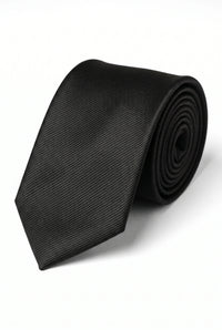 Men’s Black Slim Solid Colour Tie