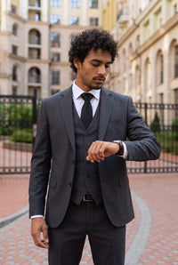 Men’s Black Slim Solid Colour Tie