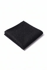 Men’s Black Tweed Wool Blend Pocket Square