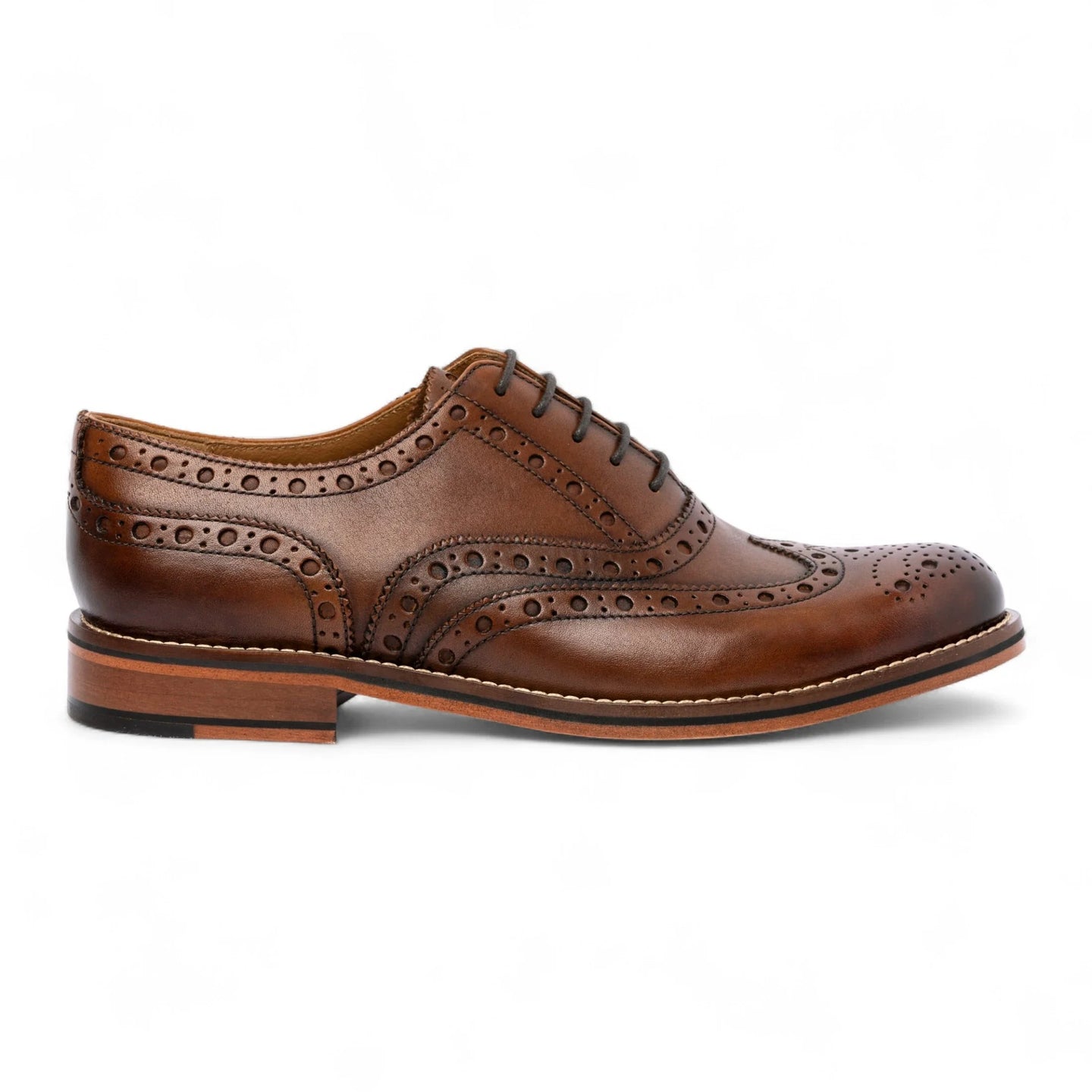 Men's Brown Leather Wingtip Brogue Oxford Shoes