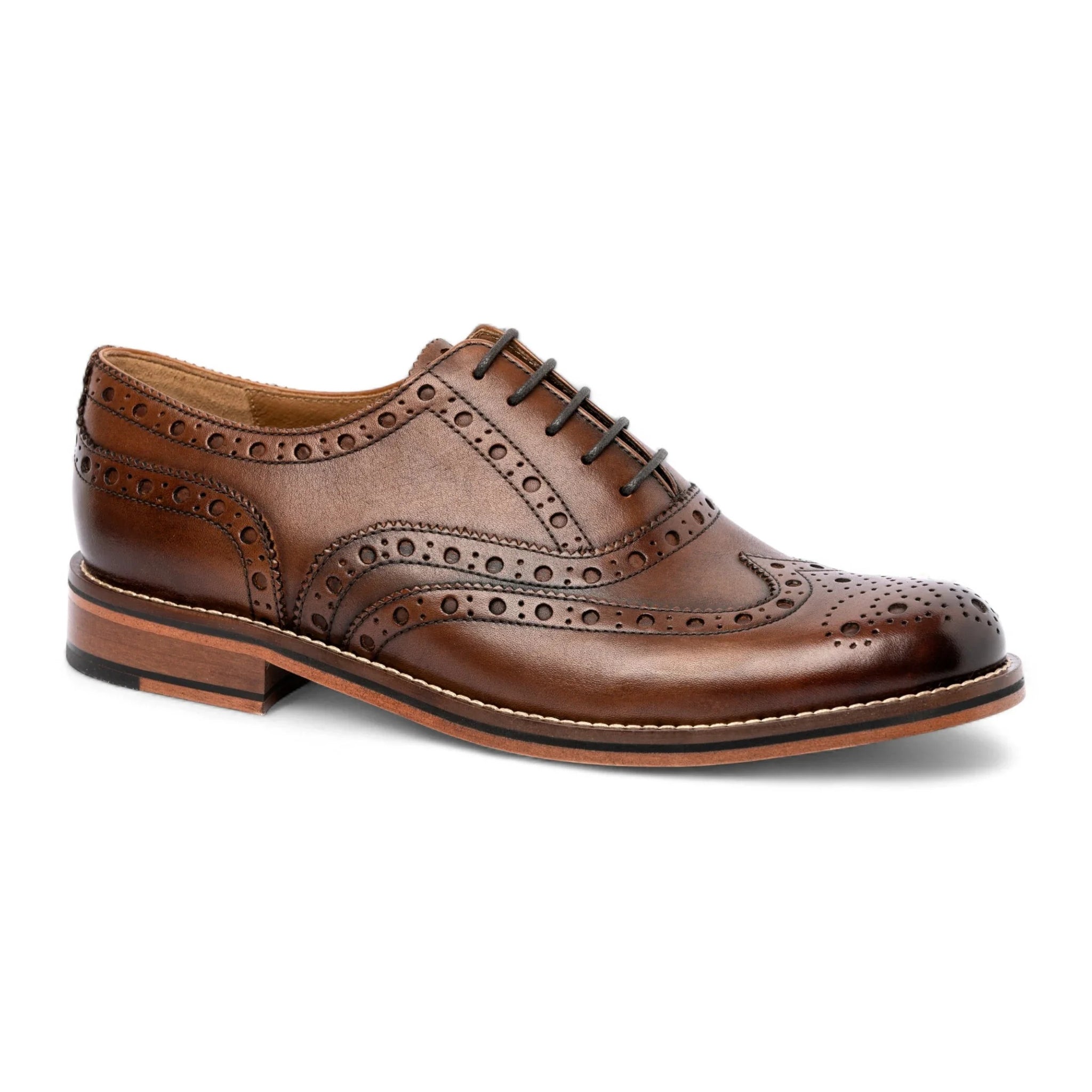Men's Brown Leather Wingtip Brogue Oxford Shoes
