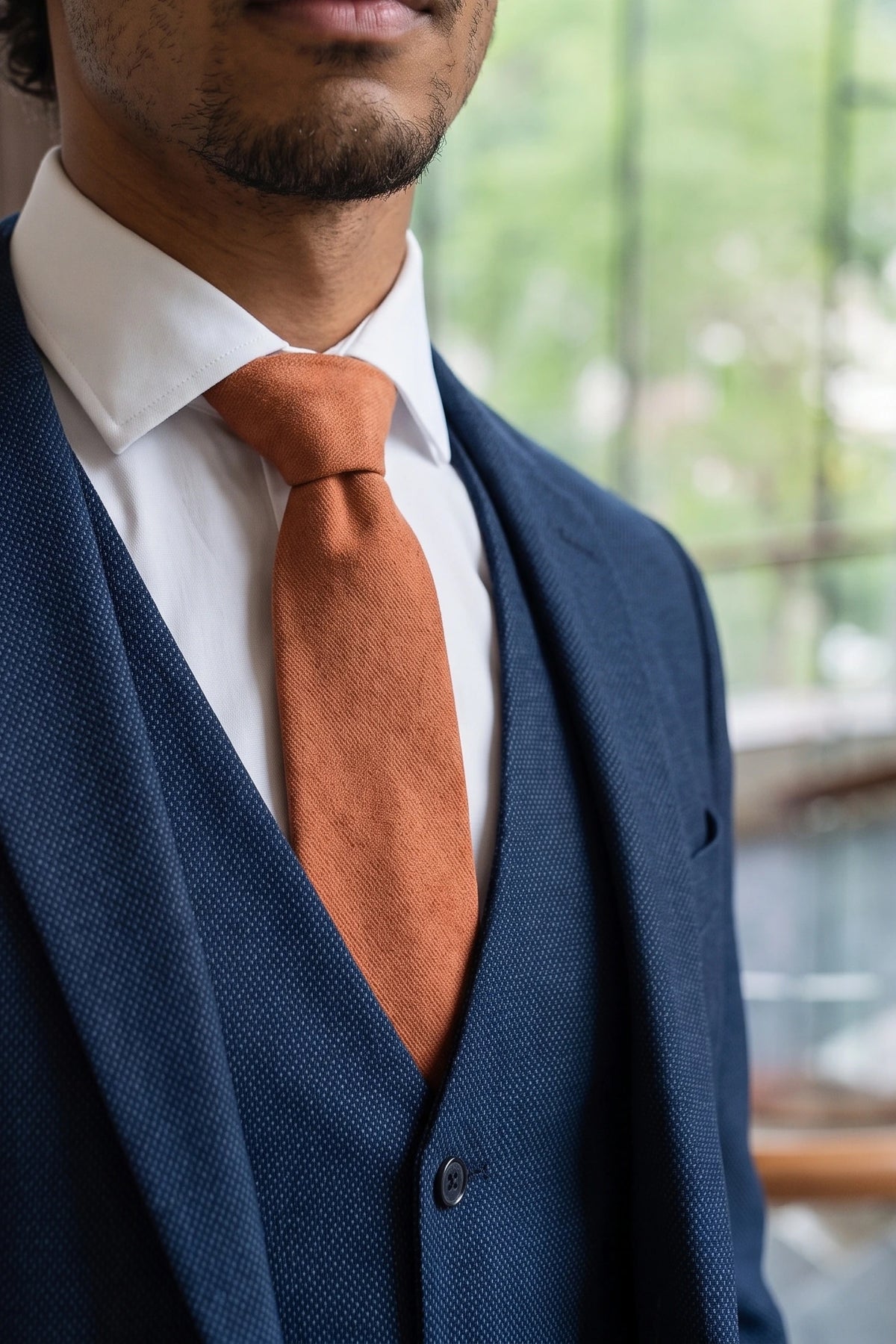 Men’s Brown Suede-Finish Tie
