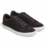 Men's Brown Suede Leather Lace-Up Casual Sneakers