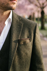 Men’s Brown Tweed Pocket Square