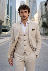 Men’s Brown Tweed Pocket Square