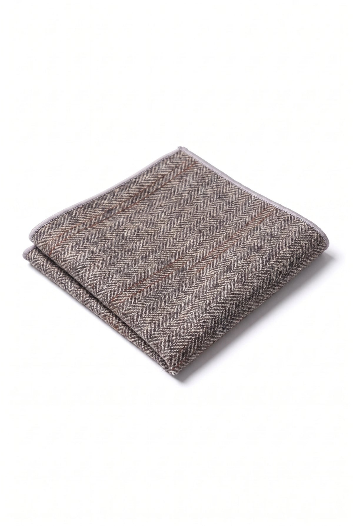Men’s Brown Tweed Wool Blend Pocket Square