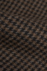 Men's Brown Wool Blend Houndstooth Tweed Overcoat