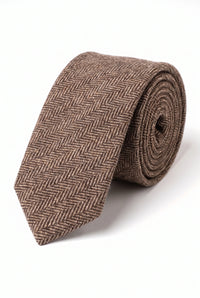 Men’s Brown Wool Blend Tweed Tie