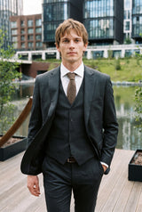 Men’s Brown Wool Blend Tweed Tie