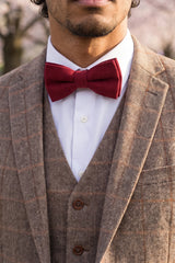 Men’s Burgundy Double Layer Bow Tie