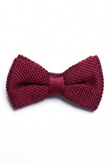 Men’s Burgundy Knitted Bow Tie