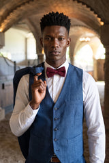 Men’s Burgundy Knitted Bow Tie