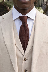 Men’s Burgundy Knitted Polyester Tie