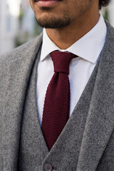 Men’s Burgundy Knitted Tie