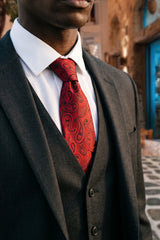 Men’s Burgundy Paisley Tie