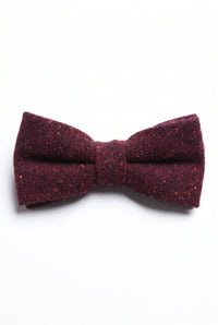Men’s Burgundy Tweed Wool Blend Bow Tie