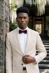 Men’s Burgundy Tweed Wool Blend Bow Tie